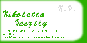 nikoletta vaszily business card